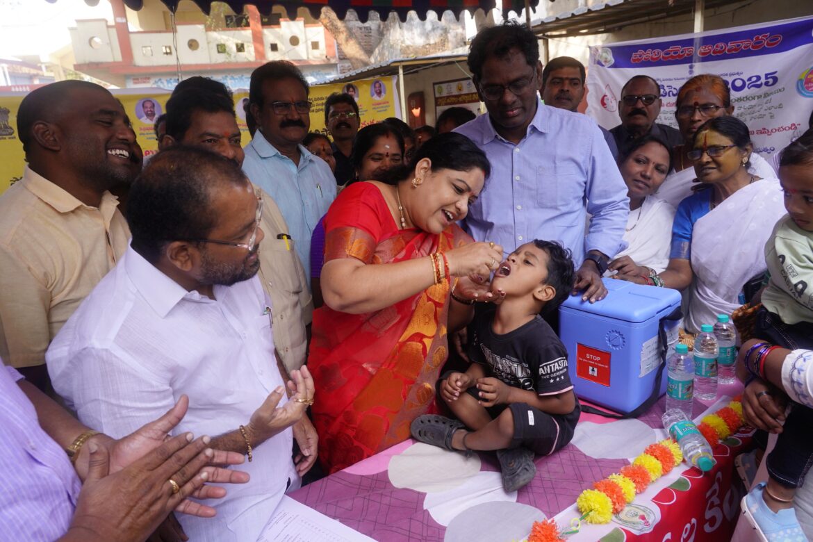 0–5 సంవత్సరాల లోపు పిల్లలందరికీ పోలియో చుక్కలు