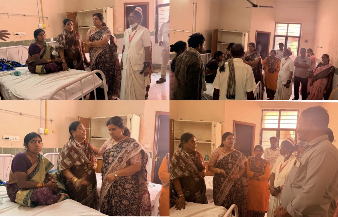 క్లోరినేషన్ సిలిండర్ లీకేజీ ఘటనలో తీవ్ర అస్వస్థతకు గురైన బాధితులను పరామర్శించిన*అరకు పార్లమెంట్ అధ్యక్షులు&nbsp; మోజురు తేజోవతి