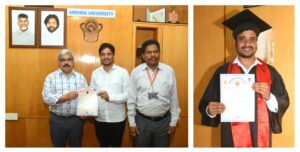 మాస్టర్ ఆఫ్ ఫిలాసఫీ (ఎం.ఫిల్) పట్టాను అందుకున్న కోట్ల కృష్ణ.